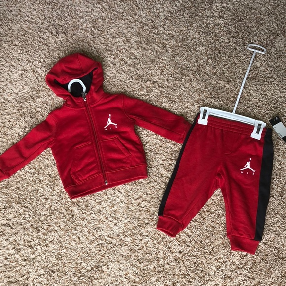 red jordan tracksuit